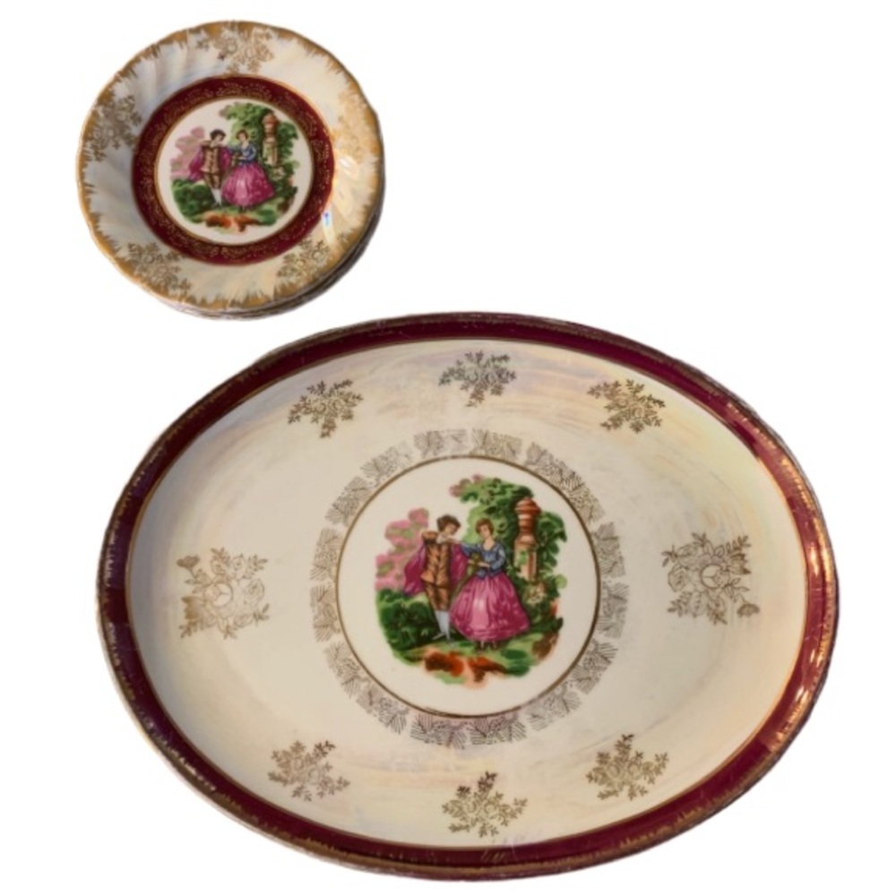 Victorian Royal Japan - Set of 4 Plates and 1 Serving Platter